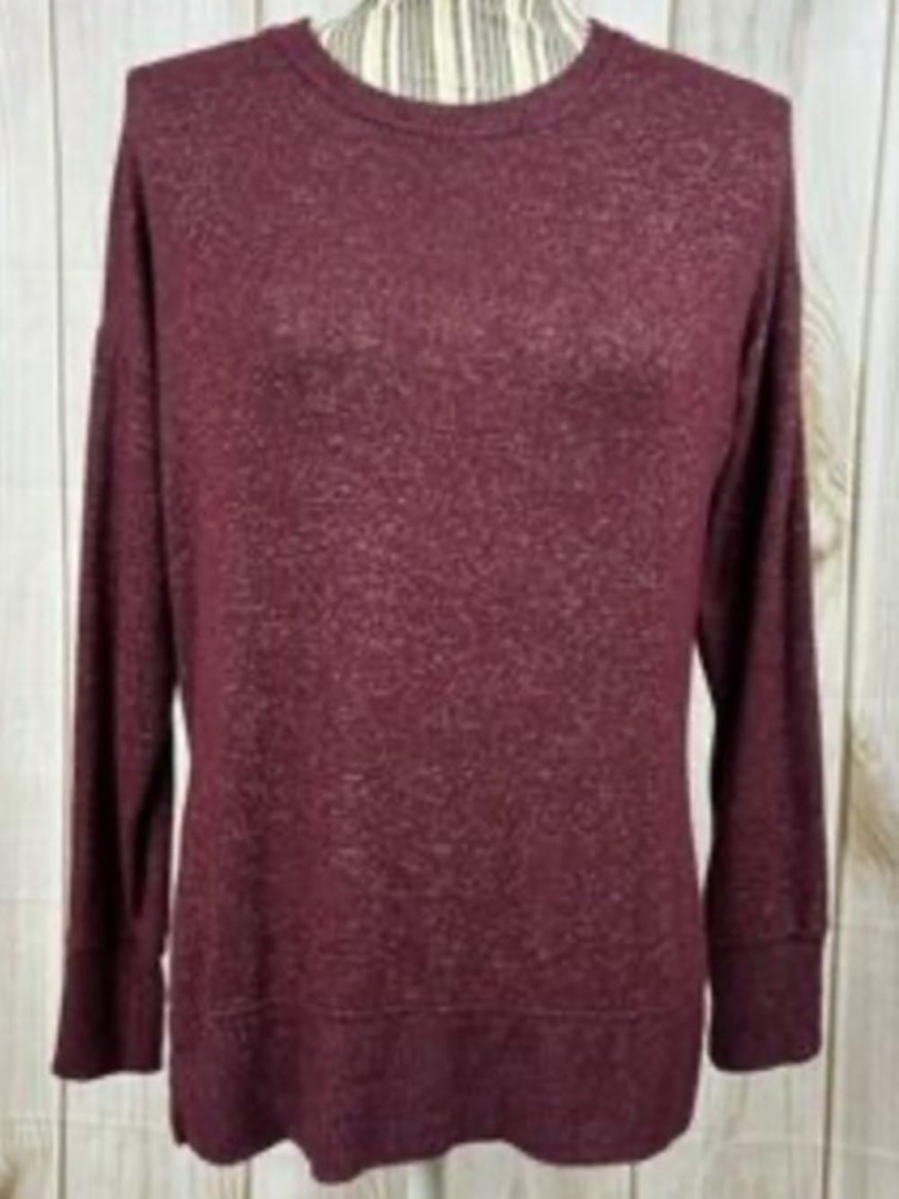 Planet Gold Women's Maroon Long Sleeve Top, 2X